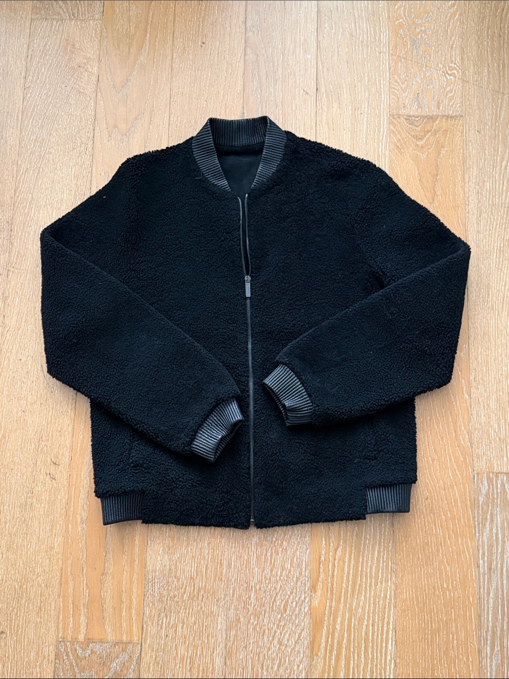 Calvin Klein Collection Black Sherpa-style Bomber Jacket